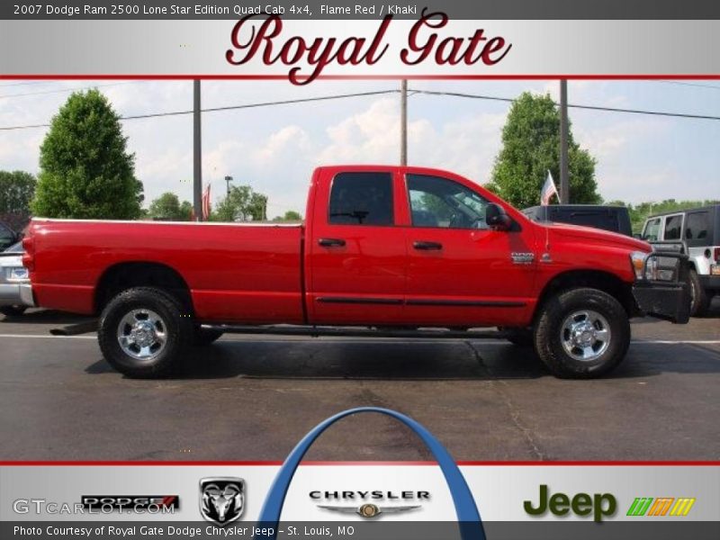Flame Red / Khaki 2007 Dodge Ram 2500 Lone Star Edition Quad Cab 4x4