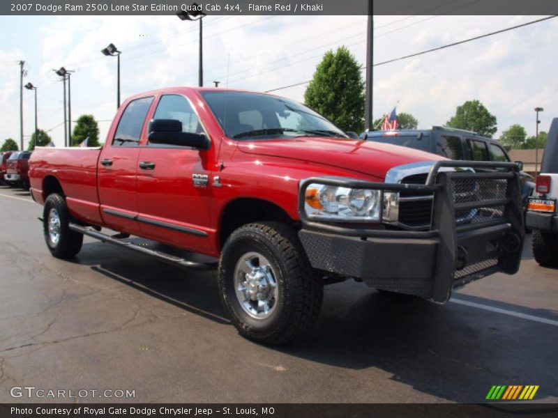Flame Red / Khaki 2007 Dodge Ram 2500 Lone Star Edition Quad Cab 4x4