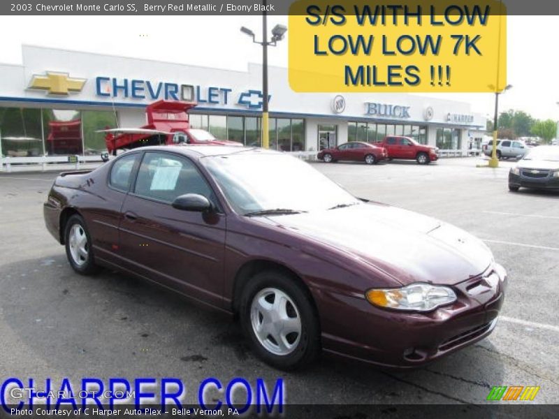 Berry Red Metallic / Ebony Black 2003 Chevrolet Monte Carlo SS