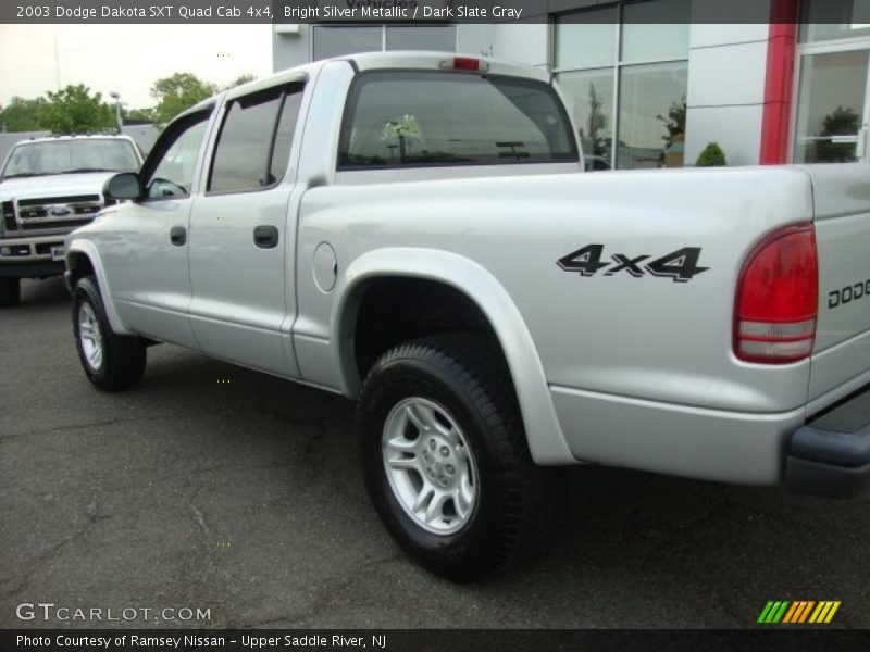 Bright Silver Metallic / Dark Slate Gray 2003 Dodge Dakota SXT Quad Cab 4x4