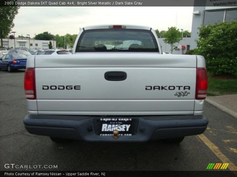 Bright Silver Metallic / Dark Slate Gray 2003 Dodge Dakota SXT Quad Cab 4x4