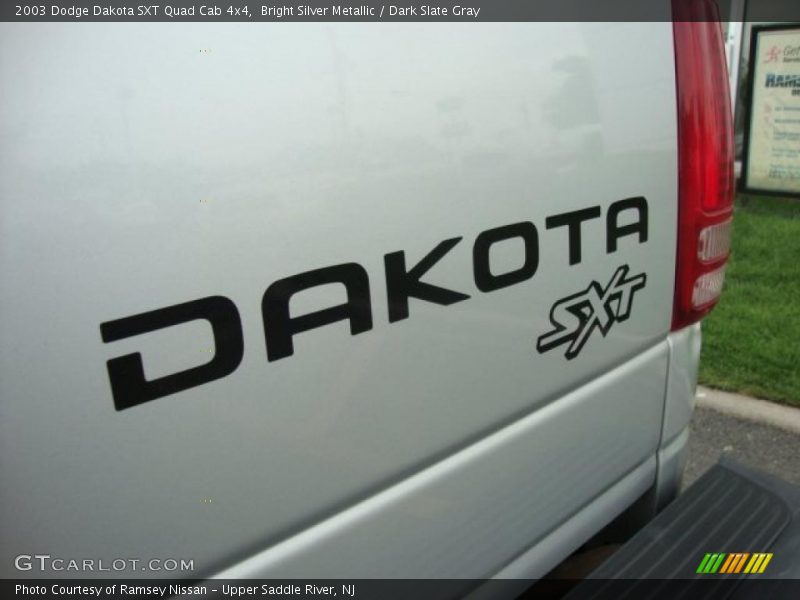 Bright Silver Metallic / Dark Slate Gray 2003 Dodge Dakota SXT Quad Cab 4x4