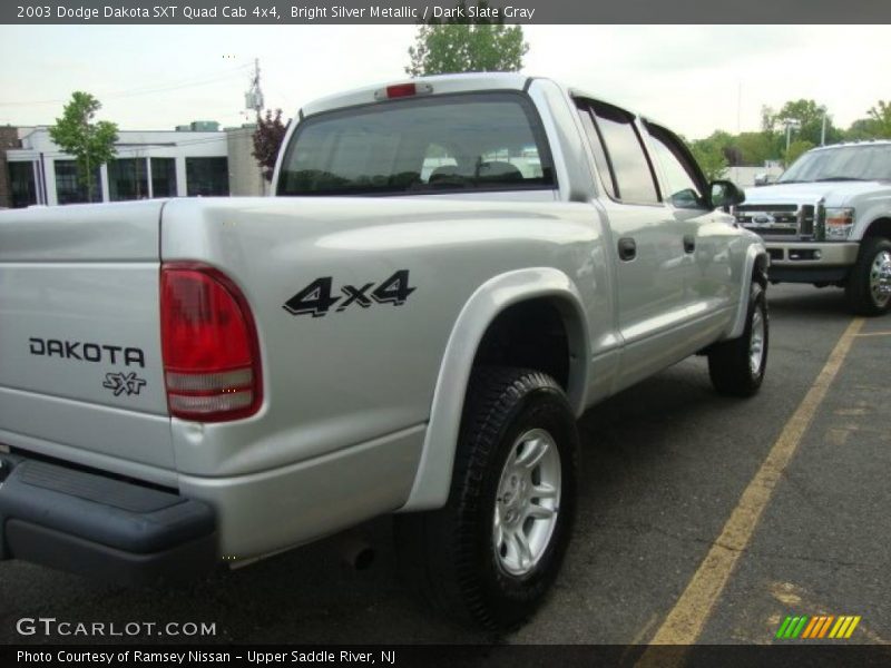 Bright Silver Metallic / Dark Slate Gray 2003 Dodge Dakota SXT Quad Cab 4x4