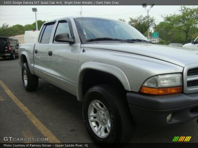 Bright Silver Metallic / Dark Slate Gray 2003 Dodge Dakota SXT Quad Cab 4x4