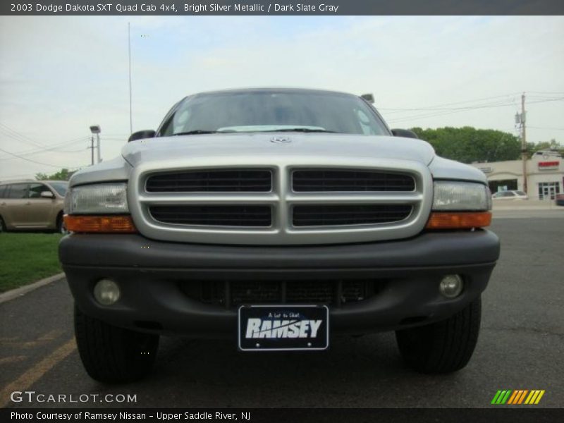 Bright Silver Metallic / Dark Slate Gray 2003 Dodge Dakota SXT Quad Cab 4x4