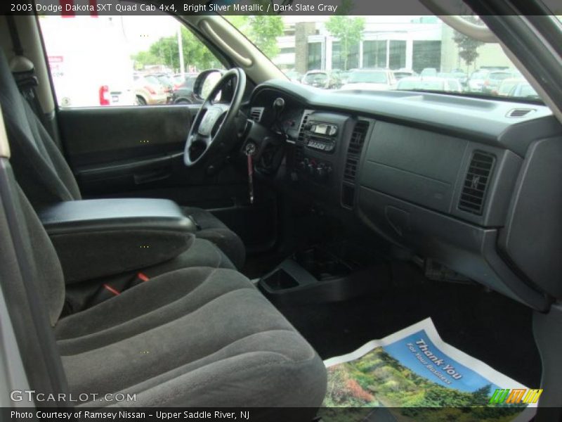 Bright Silver Metallic / Dark Slate Gray 2003 Dodge Dakota SXT Quad Cab 4x4