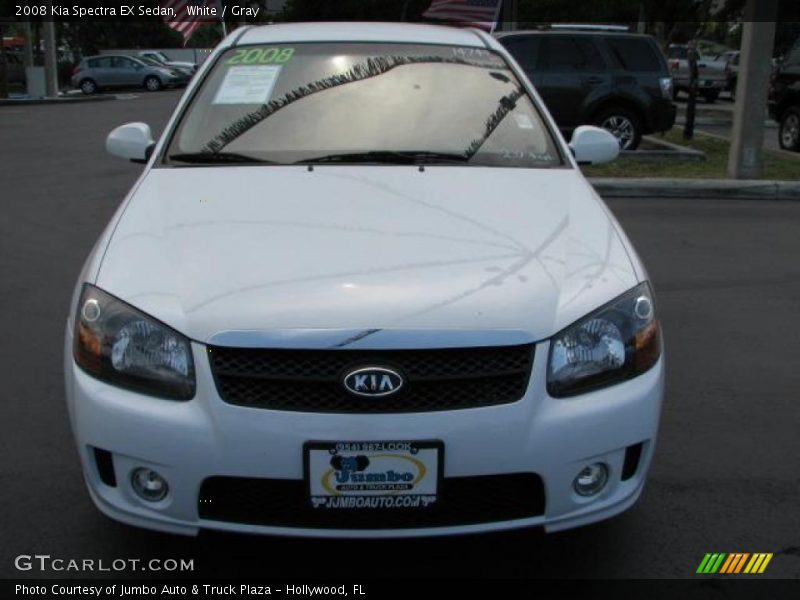 White / Gray 2008 Kia Spectra EX Sedan