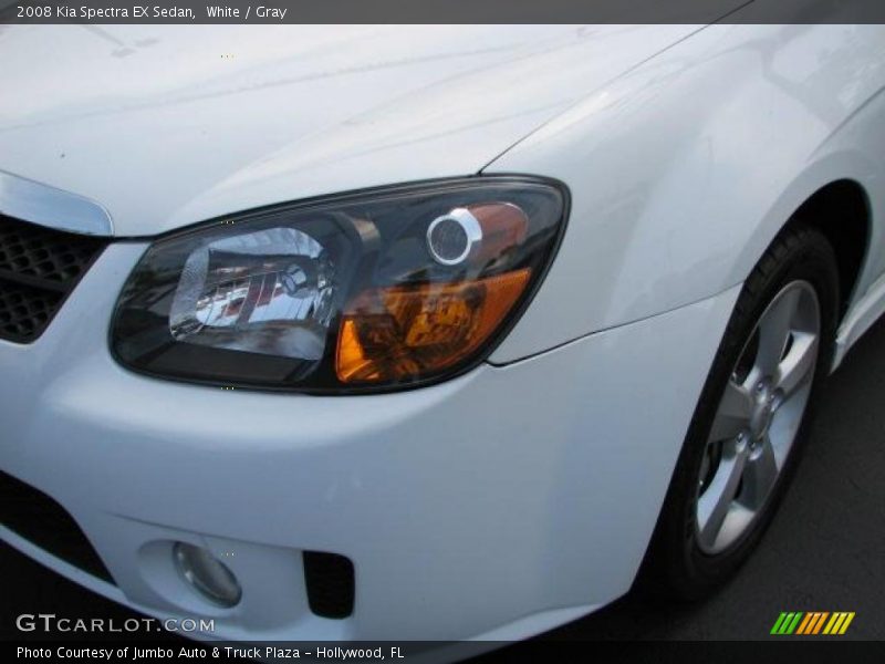 White / Gray 2008 Kia Spectra EX Sedan