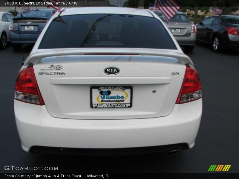 White / Gray 2008 Kia Spectra EX Sedan