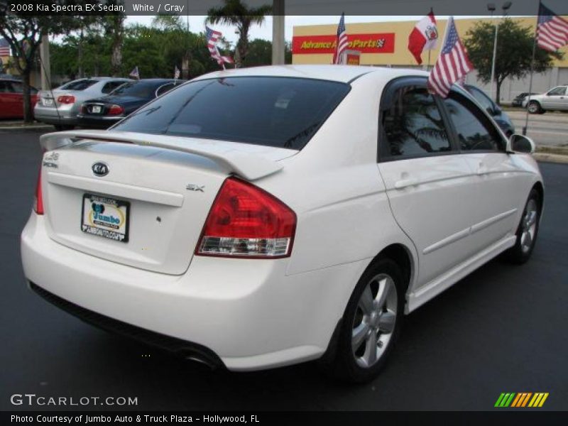 White / Gray 2008 Kia Spectra EX Sedan