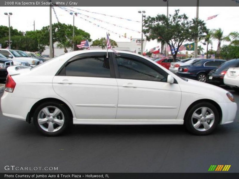White / Gray 2008 Kia Spectra EX Sedan