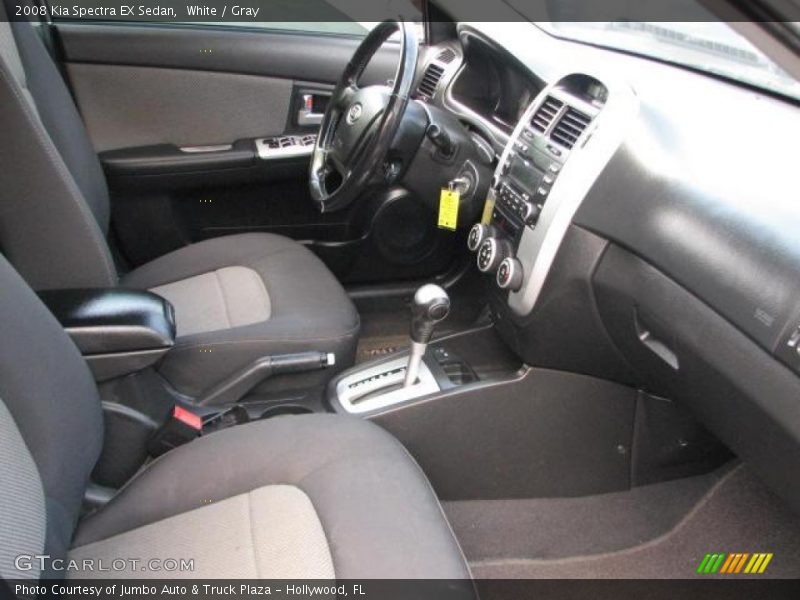 White / Gray 2008 Kia Spectra EX Sedan