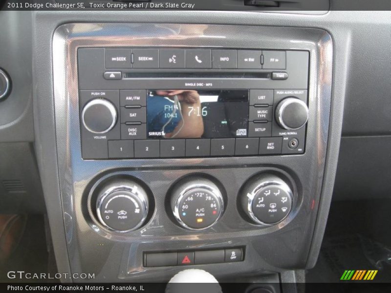 Toxic Orange Pearl / Dark Slate Gray 2011 Dodge Challenger SE