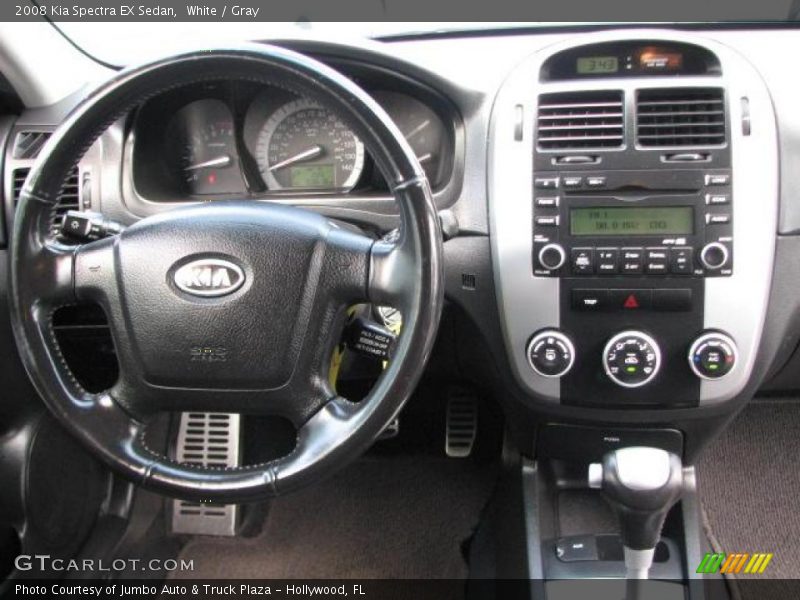 White / Gray 2008 Kia Spectra EX Sedan
