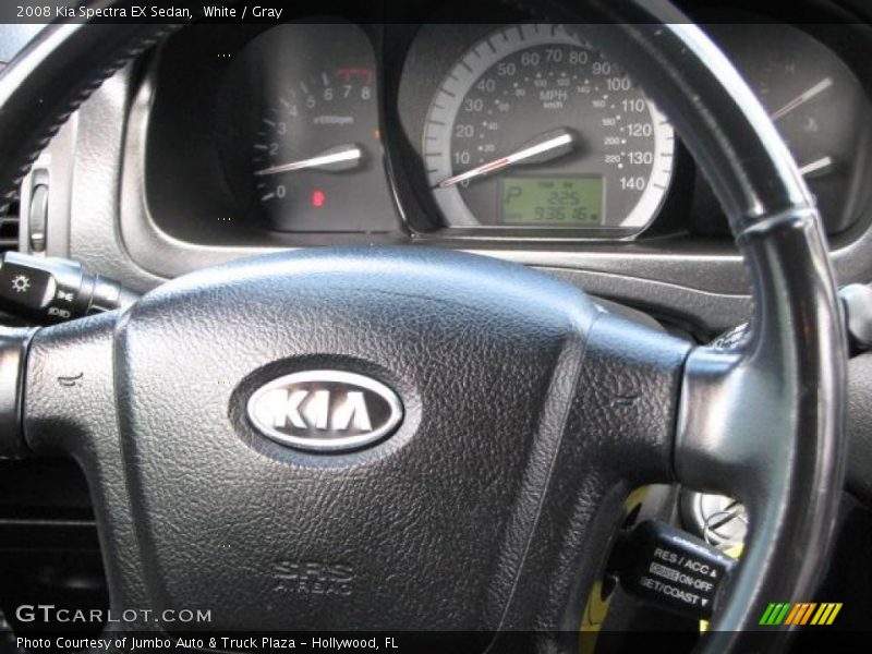 White / Gray 2008 Kia Spectra EX Sedan