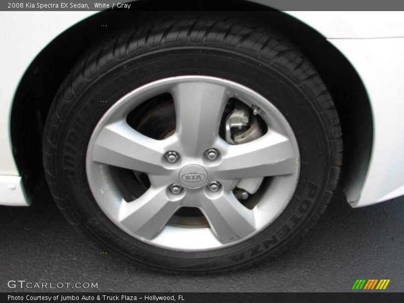 White / Gray 2008 Kia Spectra EX Sedan