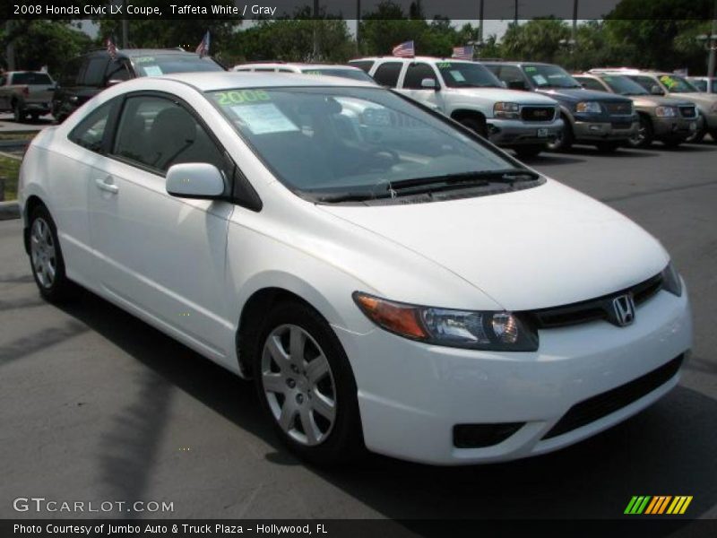 Taffeta White / Gray 2008 Honda Civic LX Coupe