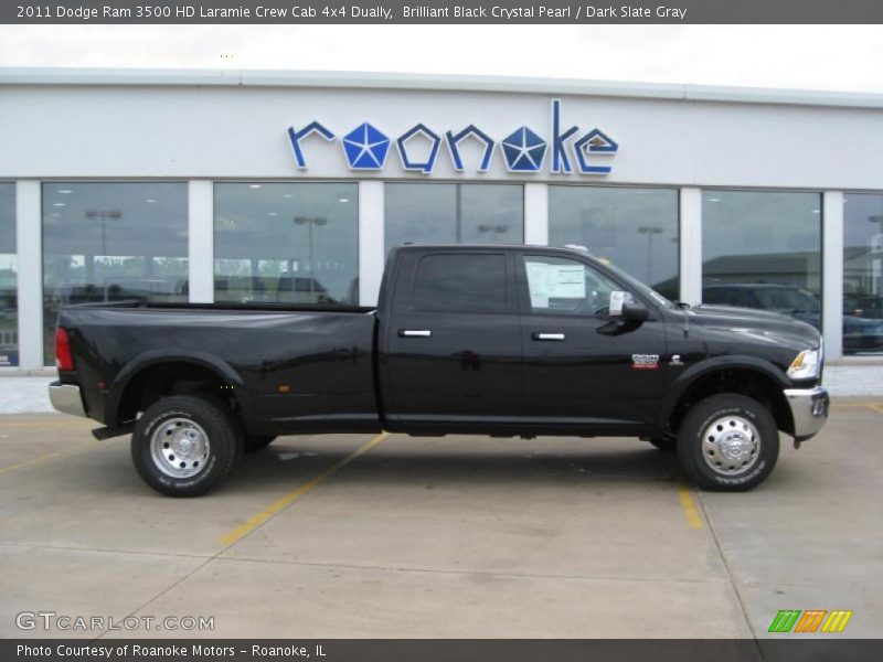 Brilliant Black Crystal Pearl / Dark Slate Gray 2011 Dodge Ram 3500 HD Laramie Crew Cab 4x4 Dually