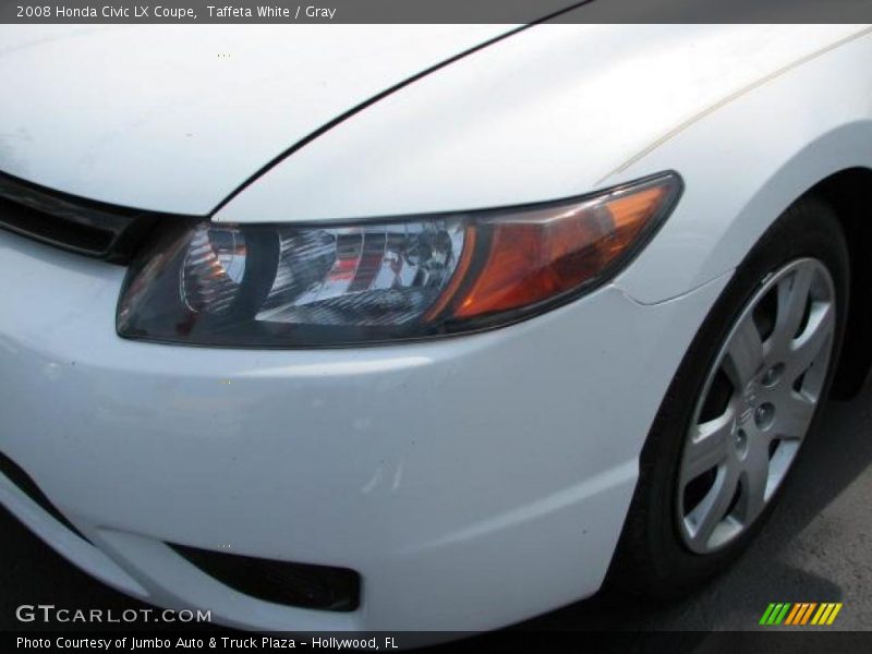 Taffeta White / Gray 2008 Honda Civic LX Coupe