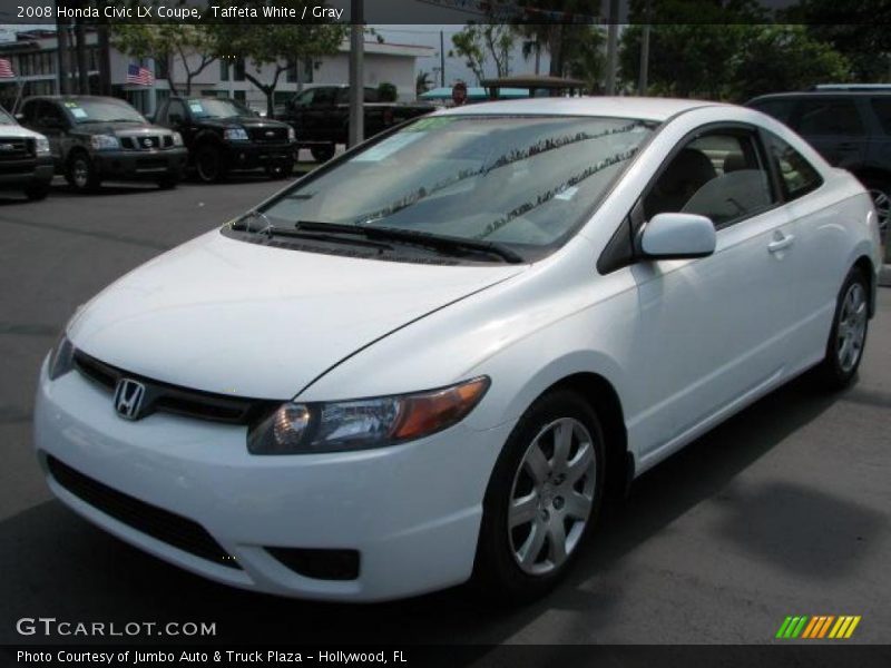 Taffeta White / Gray 2008 Honda Civic LX Coupe