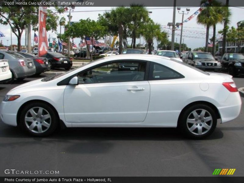 Taffeta White / Gray 2008 Honda Civic LX Coupe