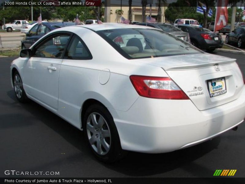Taffeta White / Gray 2008 Honda Civic LX Coupe