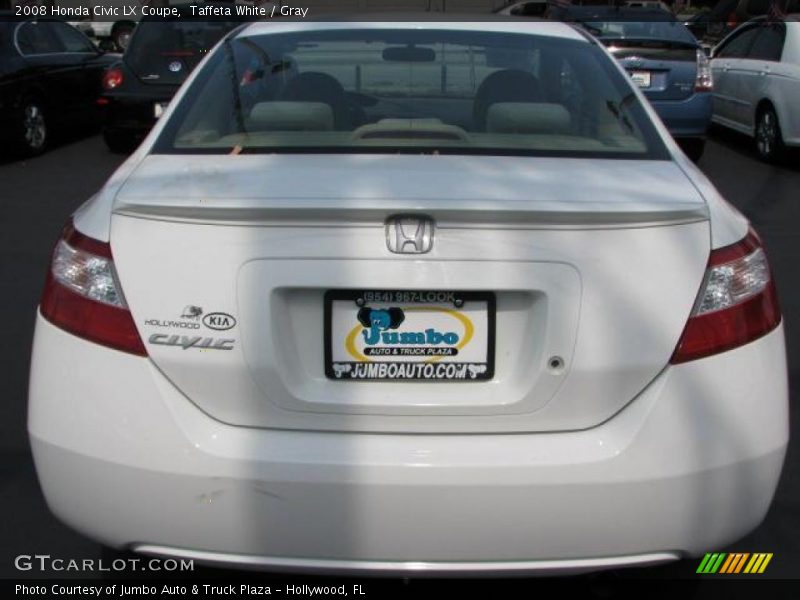 Taffeta White / Gray 2008 Honda Civic LX Coupe