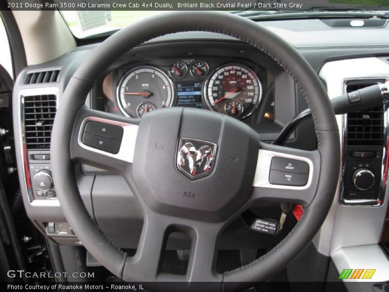 Brilliant Black Crystal Pearl / Dark Slate Gray 2011 Dodge Ram 3500 HD Laramie Crew Cab 4x4 Dually