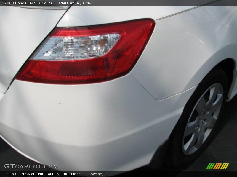 Taffeta White / Gray 2008 Honda Civic LX Coupe