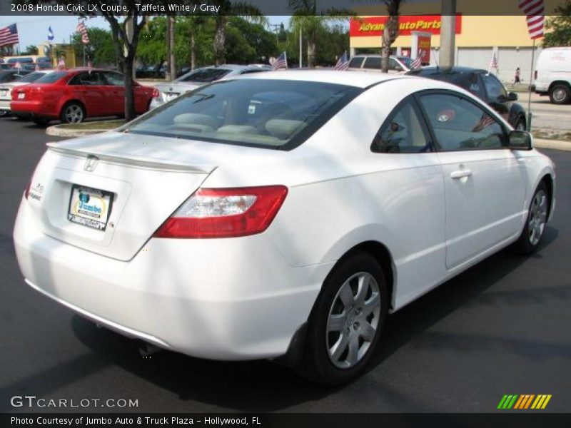Taffeta White / Gray 2008 Honda Civic LX Coupe