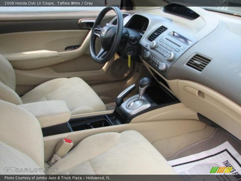 Taffeta White / Gray 2008 Honda Civic LX Coupe