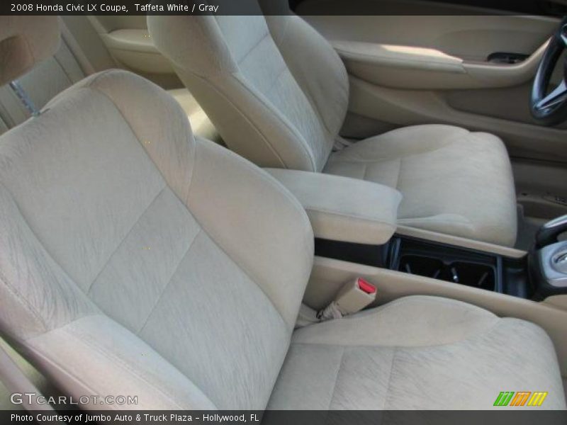 Taffeta White / Gray 2008 Honda Civic LX Coupe