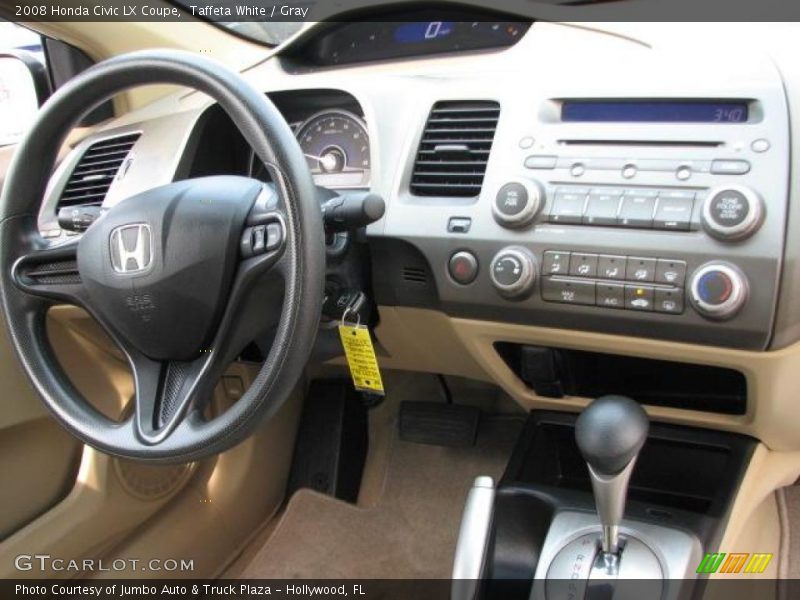 Taffeta White / Gray 2008 Honda Civic LX Coupe