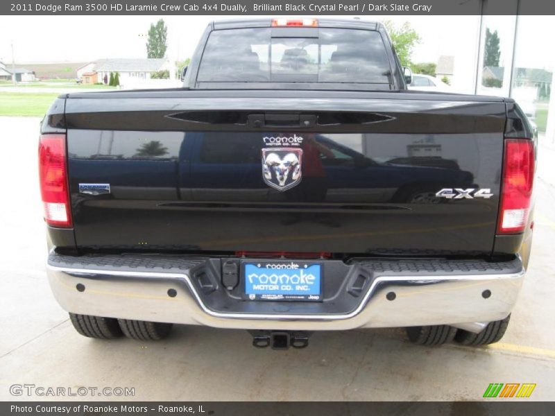 Brilliant Black Crystal Pearl / Dark Slate Gray 2011 Dodge Ram 3500 HD Laramie Crew Cab 4x4 Dually