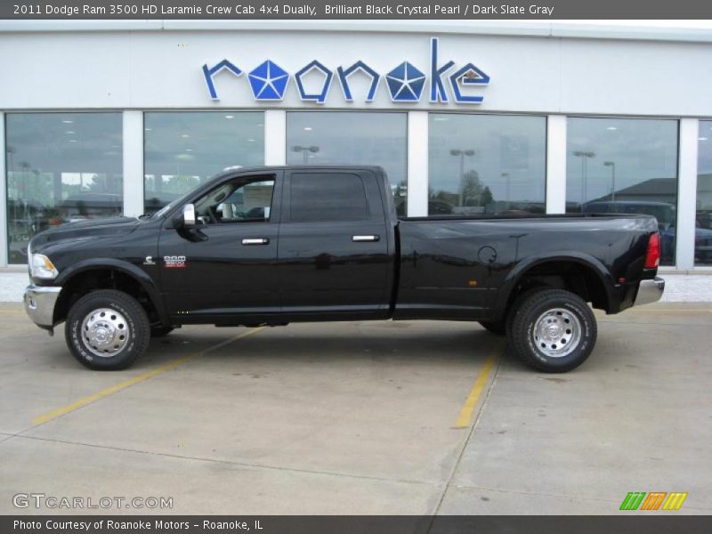Brilliant Black Crystal Pearl / Dark Slate Gray 2011 Dodge Ram 3500 HD Laramie Crew Cab 4x4 Dually