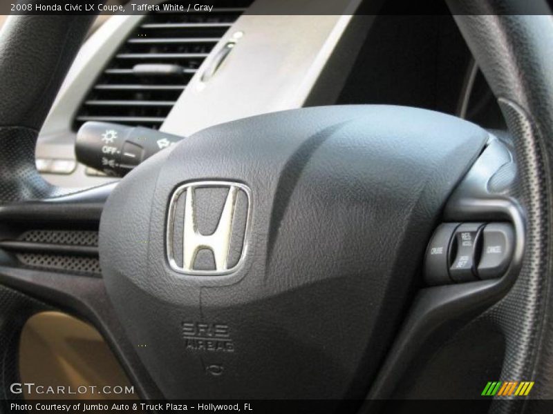 Taffeta White / Gray 2008 Honda Civic LX Coupe