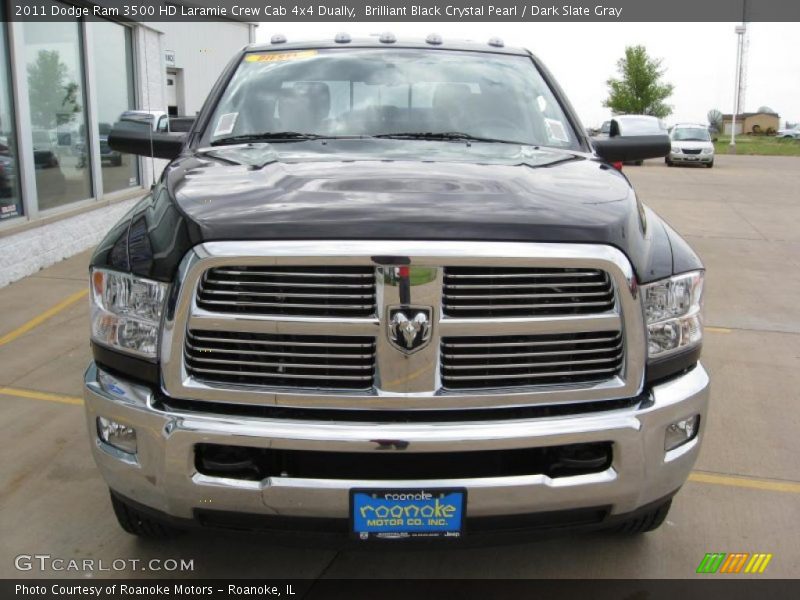 Brilliant Black Crystal Pearl / Dark Slate Gray 2011 Dodge Ram 3500 HD Laramie Crew Cab 4x4 Dually