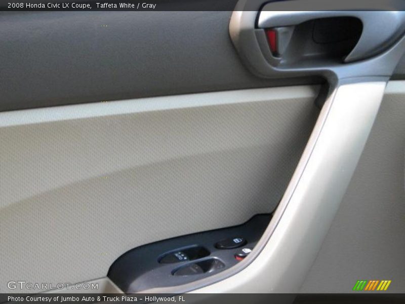 Taffeta White / Gray 2008 Honda Civic LX Coupe