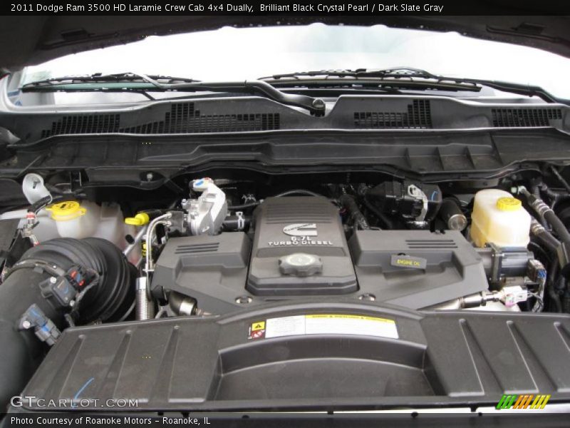 Brilliant Black Crystal Pearl / Dark Slate Gray 2011 Dodge Ram 3500 HD Laramie Crew Cab 4x4 Dually