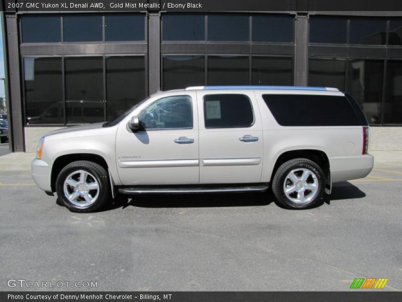 Gold Mist Metallic / Ebony Black 2007 GMC Yukon XL Denali AWD