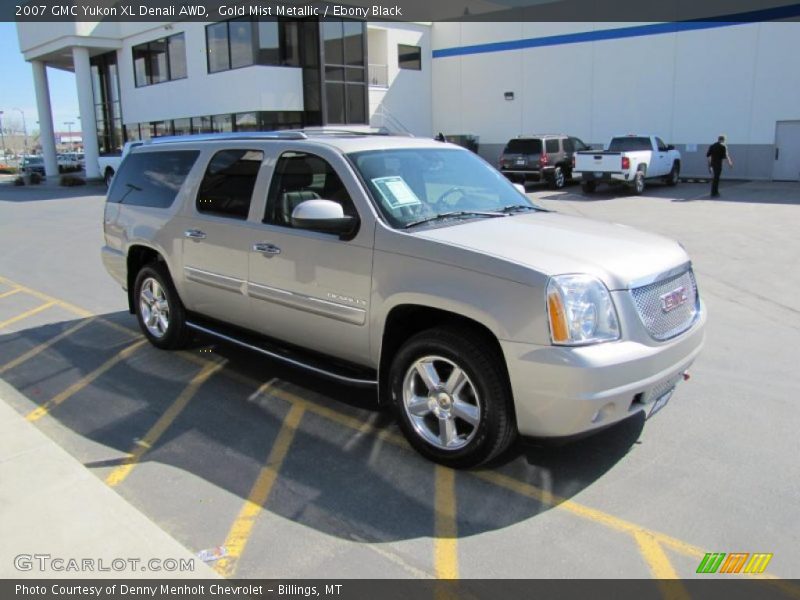 Gold Mist Metallic / Ebony Black 2007 GMC Yukon XL Denali AWD
