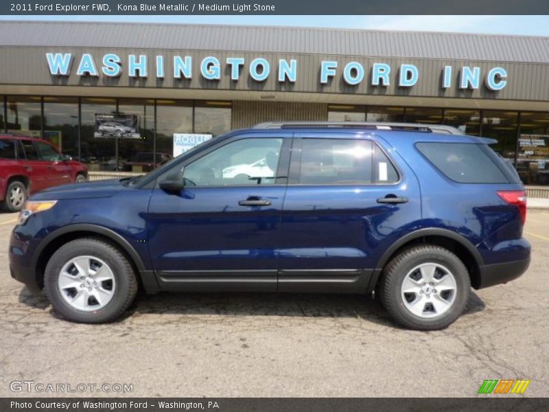 Kona Blue Metallic / Medium Light Stone 2011 Ford Explorer FWD