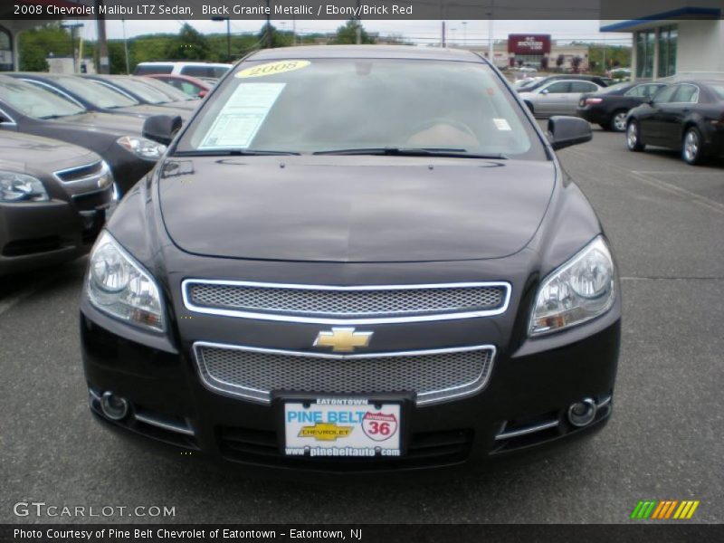 Black Granite Metallic / Ebony/Brick Red 2008 Chevrolet Malibu LTZ Sedan