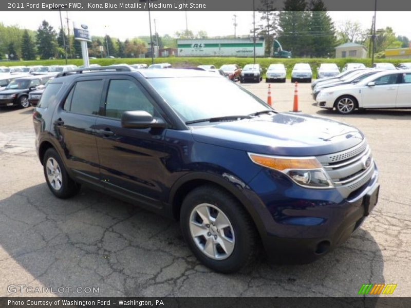 Kona Blue Metallic / Medium Light Stone 2011 Ford Explorer FWD