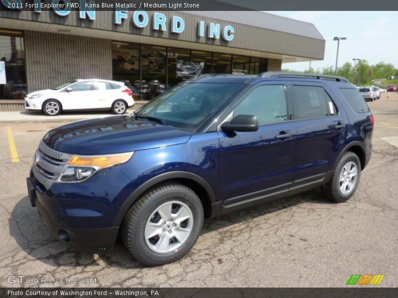Kona Blue Metallic / Medium Light Stone 2011 Ford Explorer FWD