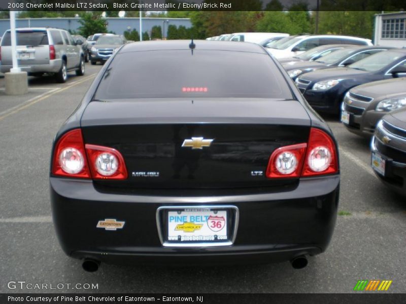 Black Granite Metallic / Ebony/Brick Red 2008 Chevrolet Malibu LTZ Sedan