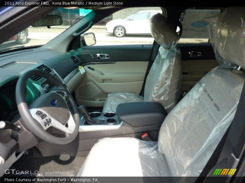 Kona Blue Metallic / Medium Light Stone 2011 Ford Explorer FWD