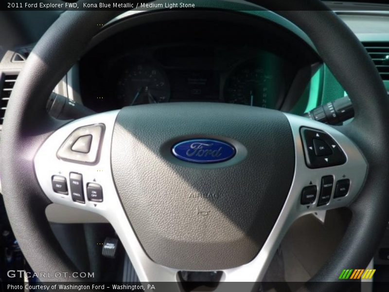 Kona Blue Metallic / Medium Light Stone 2011 Ford Explorer FWD