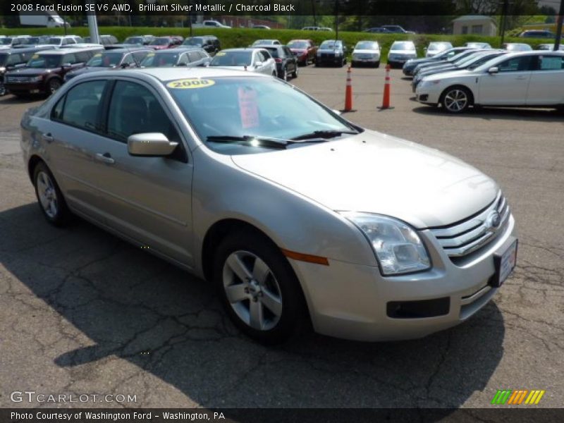 Brilliant Silver Metallic / Charcoal Black 2008 Ford Fusion SE V6 AWD