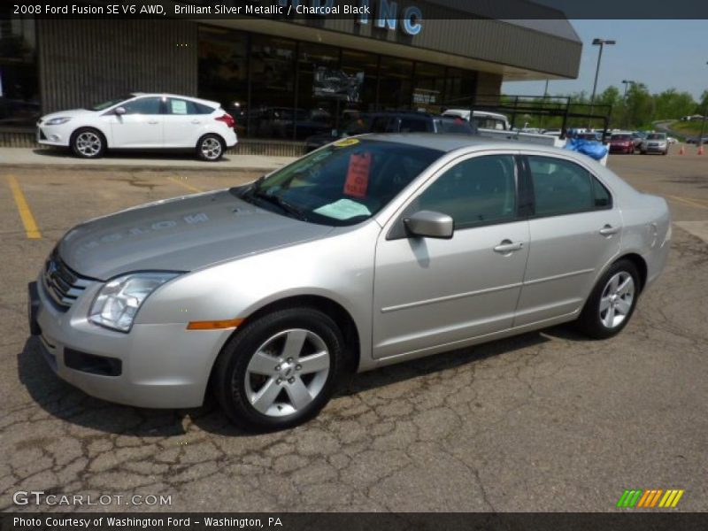 Brilliant Silver Metallic / Charcoal Black 2008 Ford Fusion SE V6 AWD